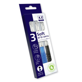A Star Soft Grip Pens Pack 3